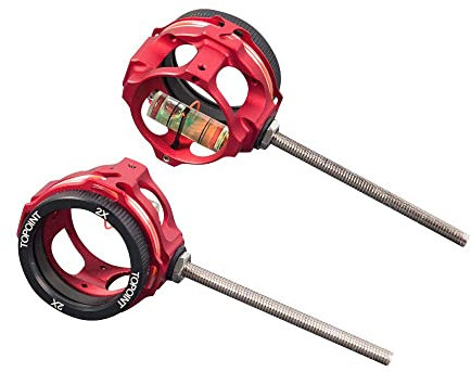 SHARROW Bogenschießen Compound Bogenvisier Aluminiumlegierung 2X 4X 6X 8X Single Pin Scope Visier 0,019 Glasfaser-Vergrößerungsobjektiv für Jagd-Schießzubehör(rot, 2X)