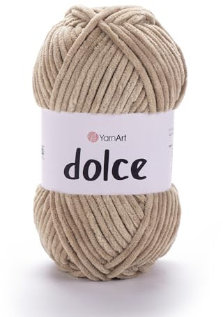 Yarnart Dolce Yarn by yarnart - Manta de hilo de terciopelo de felpilla suave, súper voluminosa, amigurumi, hilo de ganchillo de 3.53 onzas, 131 yardas (747)