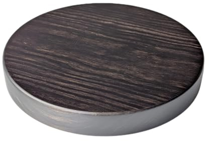 Greca Socles circulaires en Bois Massif Finition Vernis Noyer Mat Épaisseur : 3 cm Différentes Dimensions (diamètre 24 x 3 cm)