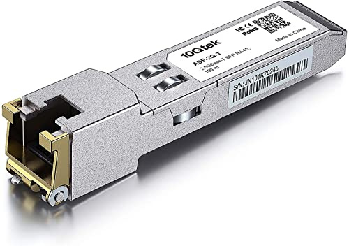 10Gtek 2.5G SFP-T, 2.5GBase-T, SFP to RJ45, Compatible with Ubiquiti UniFi, Fortinet, Netgear, TP-Link and Other Open Switches