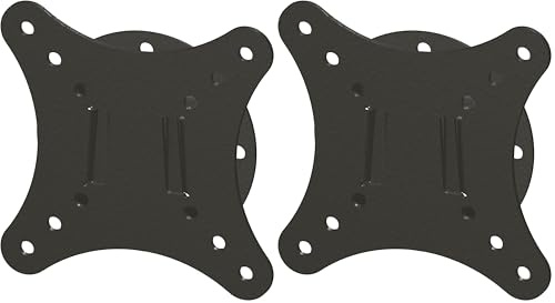 TM Electron TMSLC001 Soporte de Pared Universal Fijo para monitores o televisores LED, OLED, LCD, Plasma de 10 hasta 24, MAX. 25Kg, VESA 100X100, Negro (Paquete de 2)