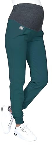MijaCulture Pantalon de grossesse décontracté pantalon de maternité avec panneau ventral Coco M003, vert, XXL