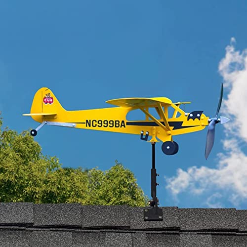 Murman Mulino a in Metallo, Aereo [NC-999BA], girandola da Giardino per Esterni, Scultura da Giardino, Aereo, in Metallo, per Cortile, Giardino, Balcone, Prato,