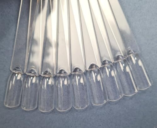 50PCS Nail Swatch Sticks with labels, Clear Nail Display with Ring Holder, Nail Polish Practices Sticks, Nail Art Display for Nail Art Polish