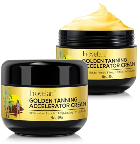Bräunungsbeschleuniger-Creme, Golden Tan Accelerator für Outdoor-Sonne und Solarien, Natürliche Bräunungscreme für Sonnenbänke & Outdoor-Sonne, Erzielen Sie eine natürliche Bräune der Haut (2PCS 50g)