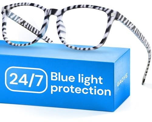 Gaoye Blue Light Blocking Glasses - Fashion Square Fake Eyeglasses, Anti UV Ray Computer Gaming Glasses, Blue Blockers for Women/Men