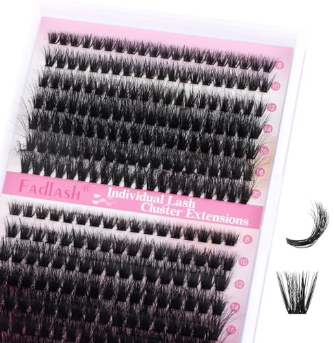 Lash Clusters 280pcs 60D+80D 8-20mm Cluster Lashes Mixed Tray 3D Effect Volume Individual Lashes Cluster Eyelash Extensions Fluffy Soft D Curl DIY Lash Extension at Home (60D+80D-0.07-D,8-20mm)