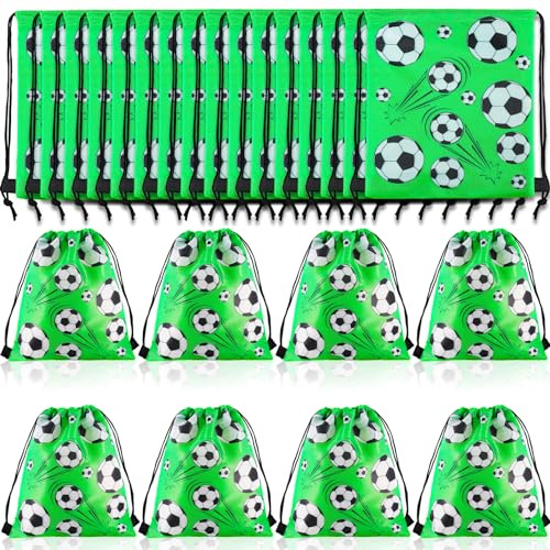 PLMMOUT 24 Pack Fußball Drawstring Bag, Fußballs Drawstring Rucksack | Fußball Goodie Bags, Geschenk Taschen, Tragbare, for Fußball Party and Geschenkverpackungg