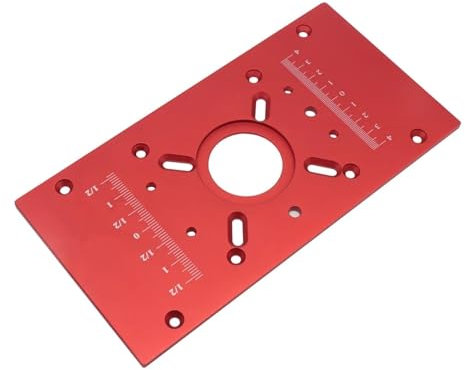 JDQTPOET Universal Aluminium Router Trimming Insert Plate, Woodworking Router Flip Plate for Wood Trimming Machine (Red Plate)