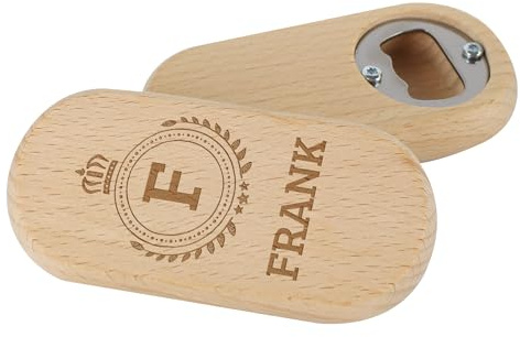 Herz & Heim® handlicher Flaschenöffner mit personalisierter Gravur aus Holz (Wappen)