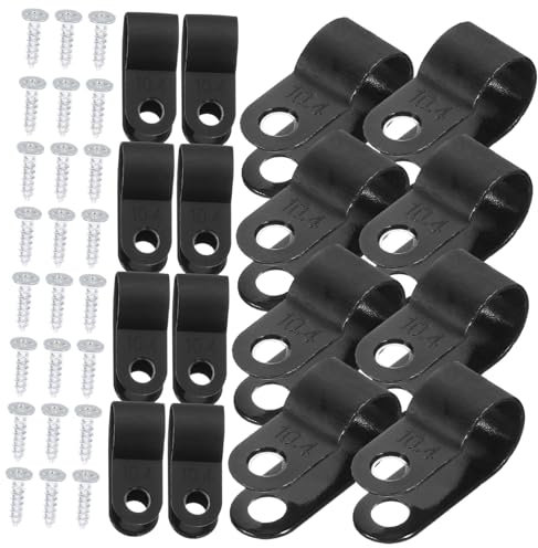 IWOWHERO 200stücke Kabelclips Aus Kunststoff Wandkabelclips Mit Schrauben Für Kabelmanagement Drähte Und Leitungen Geeignet Für Zuhause Und Büro