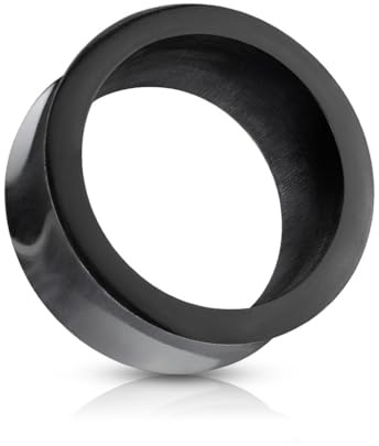 beyoutifulthings Ohr-Tunnel Büffel-Horn Schwarz Ohr-Piercing Ohr-Schmuck Plug Saddle Fit Sattel-Verschluss 16-mm