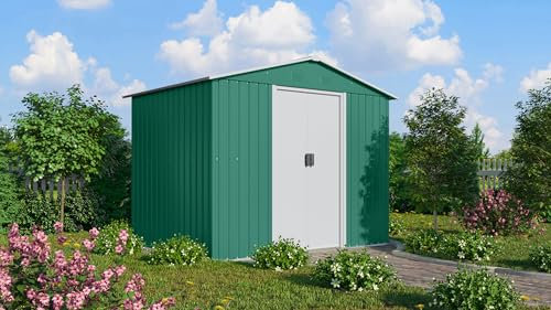 Pergart Gerätehaus Köln II 86, grün, 3,66 m² | Wetterfestes & stabiles Gartenhaus | Geräteschuppen aus verzinktem Stahlblech | Metallgerätehaus zur Aufbewahrung von Werkzeug