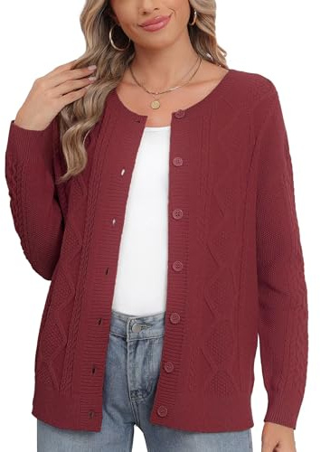 YGJIEGENG Cardigans for Women Women's Cable Knit Long Chunky Cardigans