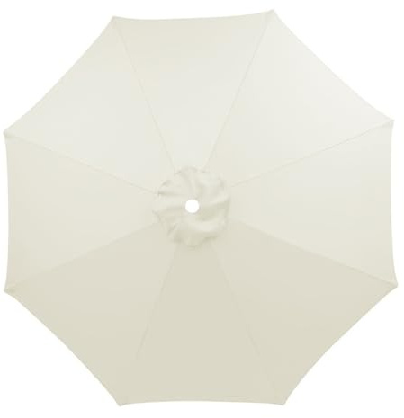 AGGCQALJ Toldo de poliéster, elegante sombrilla de jardín, sombrilla de jardín al aire libre, varillas de acero 6/8, protección UV 30, material de poliéster duradero, blanco crema, 4 metres/8 ribs