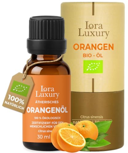 Bio Orangenöl 30ml - 100% Reines Ätherisches Öl | Lebensmittelecht & Bio-Zertifiziert (RO-ECO-026) | Citrus Sinensis für Aromatherapie, Küche & Natürliche Pflege
