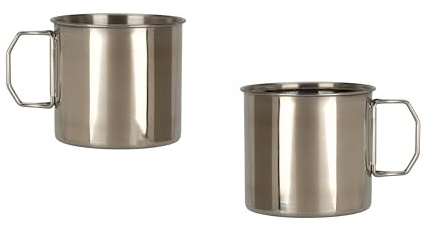 mucHome - 2 Stück - Edelstahl Thermobecher 500ml je Tasse, für Camping und Reisen, Kaffeebecher mit klappbarem Griff, Thermotasse Thermobecher Set Isolierbecher