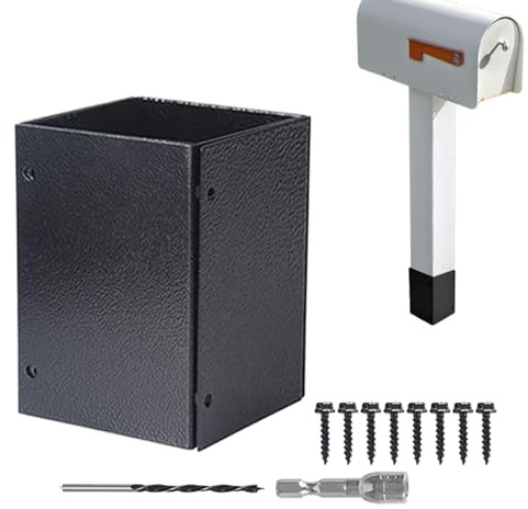 Support de poteau en bois | Pieds robustes et réglables, base de poteau de clôture robuste en acier inoxydable avec vis, support de boîte aux lettres pour clôture en bois, pochette, tonnelle