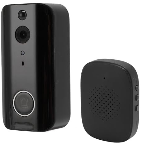 POENVFPO Wireless Video Doorbell, 2-Way Talk Smart Doorbell 1080P HD Security Camera with 4000mAh Battery & PIR Motion Detection