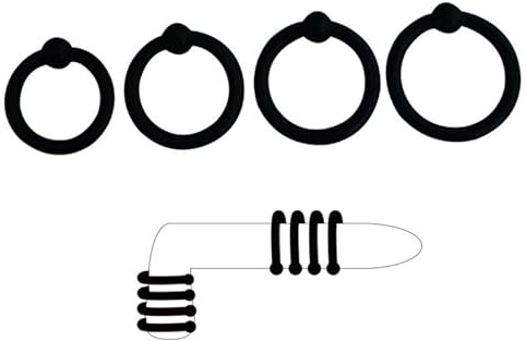 4 HöG Elasticitet Svart Silikon TräNingsringar TillbehöR Med Rund PäRla Design, Olika Ring TillbehöR FöR MäN Unik Upplevelse - Y8