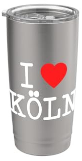I Love Köln Colonia Alemania Carnaval Corazón Cologne Vaso térmico de acero inoxidable de doble pared