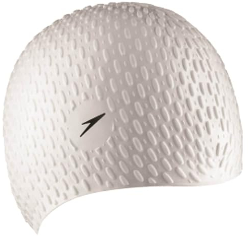 Speedo Unisex Erwachsene Bubble Active+ Badekappe | Strukturiertes Design Trainingshilfen, Weiß, Einheitsgröße