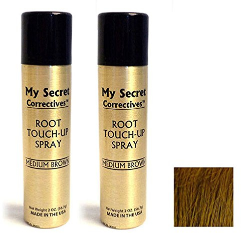 My Secret Correctives Root Touch-Up Spray 2 ounces - Medium Brown - 2-Pack