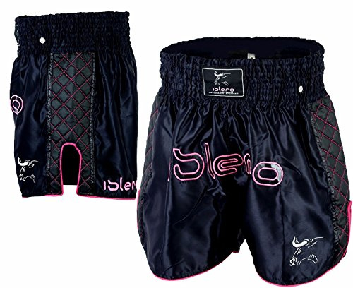 Islero Ladies Pink Muay Thai Fight Shorts MMA Kick Boxing Grappling Martial Arts Gear UFC (XL)