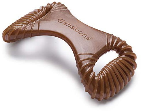 Benebone Giocattolo da masticare per cani dentali resistente, per masticatori aggressivi, vera arachide, grande, design aggiornato.