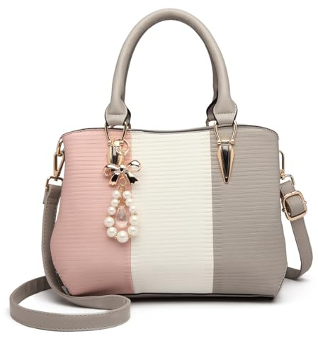 Miss Lulu Handtasche Damen Mittelgroß Tasche Multicolor Elegant Henkeltasche Citytasche Geldbörsen-Set