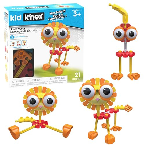 Kid K'Nex 85613 Building Set-21 Pieces-Ages 3+ -Preschool Educational Toy K'NEX – Safari Mates BAU-Set – 21 Teile – Alter 3 + – Lernspielzeug für Vorschulen, Mehrfarbig