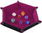 SIQUK Würfelteller Leder Würfelbrett, Klapp Hexagon PU Leder und Dunkles Rosenrot Velvet Dice Halter für Dungeons and Dragons RPG Würfel Gaming D & D und andere Tischspiele