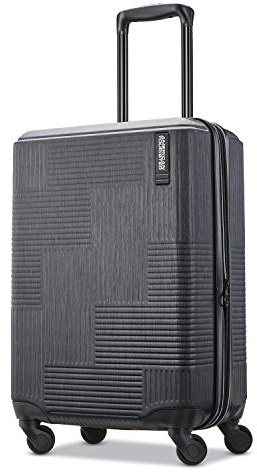 American Tourister Stratum XLT Expandable Hardside Luggage with Spinner Wheels, Jet Black, Carry-On 21-Inch