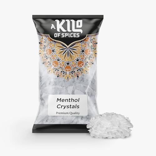 A Kilo of Spices | Menthol Crystals 100g | Ideal for Aromatherapy, Inhalation & Blocked Nose Relief | Ideal for DIY Remedies, Spa Treatments & Refreshing Scents
