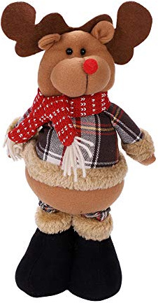 XINCHIA Large Christmas Doll Figurine 20'' Adjustable Telescopic Christmas Figures Decorations Standing Dolls Santa Claus Figurine Snowman Elk Doll Ornaments with Telescopic Legs Winter Table Decor