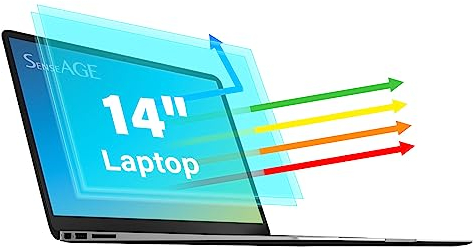 SenseAGE Pellicola salvaschermo anti luce blu per laptop (confezione da 2), filtro schermo antiriflesso e antigraffio, allevia l'affaticamento degli occhi, compatibile per laptop 14 (16:9)