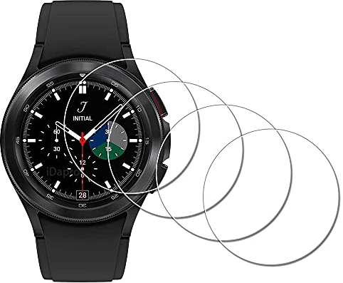 iDaPro [4Pcs Displayschutz schutzfolie für Samsung Galaxy Watch 4 Classic 42mm【42 mm bezieht sich auf die Zifferblattgröße, nicht auf die Schutzfoliengröße】,Hartglas,9H Härte Glas,Kratzfest