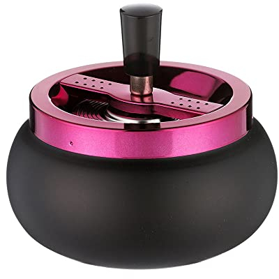 Angelo Schleuderaschenbecher/Drehascher schwarz/brombeere-metallic, 13 cm