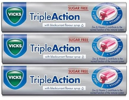 3 x Triple Action Blackcurrant Cough Drops