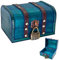 HAOBIN Cajas De Madera Vintage Cofre Madera Cofre del Tesoro Cofre Pirata Baul Madera Cajas Madera Cofre del Tesoro De Madera Retro con Caja De Regalo con Tapa para Almacenamiento Y DecoracióN (Azul)