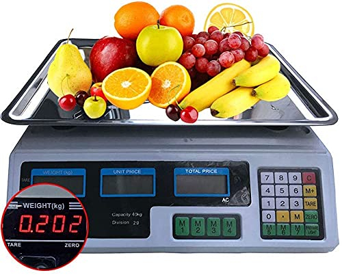 AUGUSE Balance de Cuisine, Capacité de 40 kg Calcul électronique numérique des Prix Pesant la Balance des Fruits (Color : A)