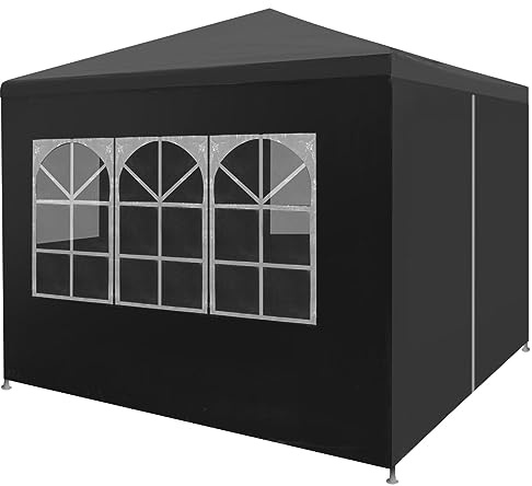 LAPOOH Tente de réception 3 x 3 m Anthracite,Tente de Réception,Protection UV,Imperméable,Tente de Camping,Chapiteau de Reception