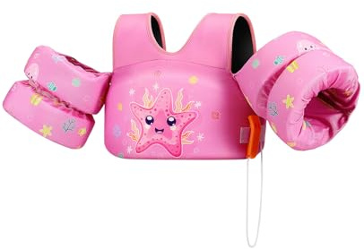 HeySplash Kinder Schwimmflügel, Schwimm Weste für 9-22/15-30 kg Kinder, Kinder Pool Schwimmwesten mit Pfeife, Verstellbare Träger, Doppelschnalle, Schwimmtrainer, Schwimmen Lernen