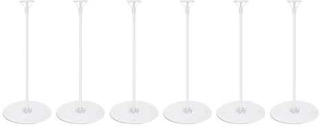 PATIKIL 6 Sets Balloon Stands for Table, 15inch Balloon Sticks with Base Holder Kit Plastic Centerpiece Stand for Table Decorations Birthday Wedding Party