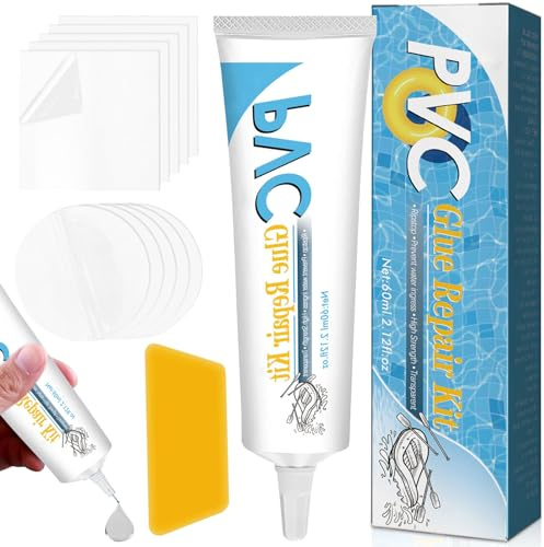 KIKVTER Pool Reparaturset, Wasserdicht Flickzeug Luftmatratze Reparaturset | Schlauchboot Reparaturset, Reparaturset für Luftbetten, Pool Flickzeug für PVC Gummiboote Aufziehen, Schwimmrings, Kajaks