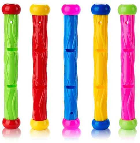 Xndryan Swimming Pool Toys Sinkies for Kids, 5 PCS Dive Sticks Underwater Training Diving Toys Swim Toys