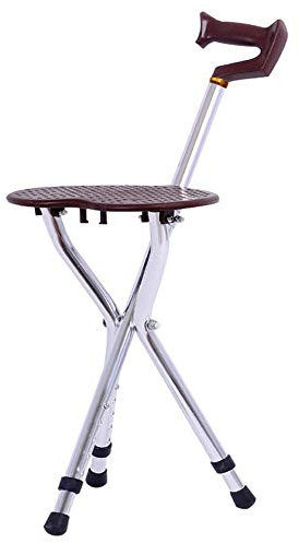 Stativ-Klapp-Gehstock mit Sitz, Teleskop-Hocker, Stuhl, Balance-Mobilitätshilfe für ältere Männer und Frauen mit Griff und Gummispitze Star of Light