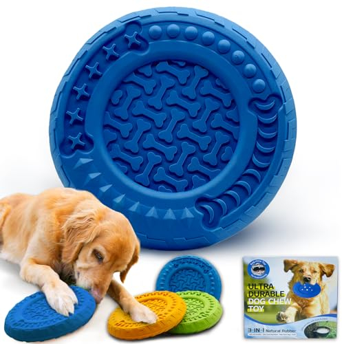 TFSZE Hundespielzeug Unzerstörbares Kauspielzeug für Große Mittelgroße, Kauspielzeug für Hunde für Aggressive Kauer, unzerstörbares, Robustes, langlebiges, interaktives Hundespielzeug(Blau)