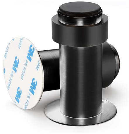 CKLHCFF Türstopper aus Edelstahl,Bodentürstopper und Wandtürstopper für der Tür,eignet sich für jede Art von Wohn- oder Bürodekoration (Black/Schwarz, 6cm/2.36in)