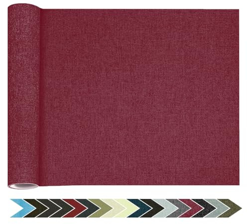 Flicken Selbstklebend Stoff, Leinen Reparatur Patches, Stoffe Reparatur, 20 x 100 cm Leinenstoff Patches Selbstklebend für Sofa, Bürostuhl, Autositze, Kopfteile, Vorhang - Wein Rot